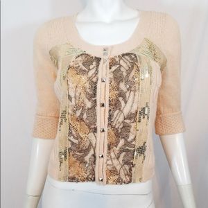 Free People angora wool blend crop cardigan